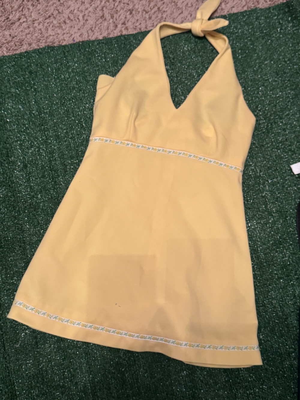 Vintage Yellow Halter tennis Dress